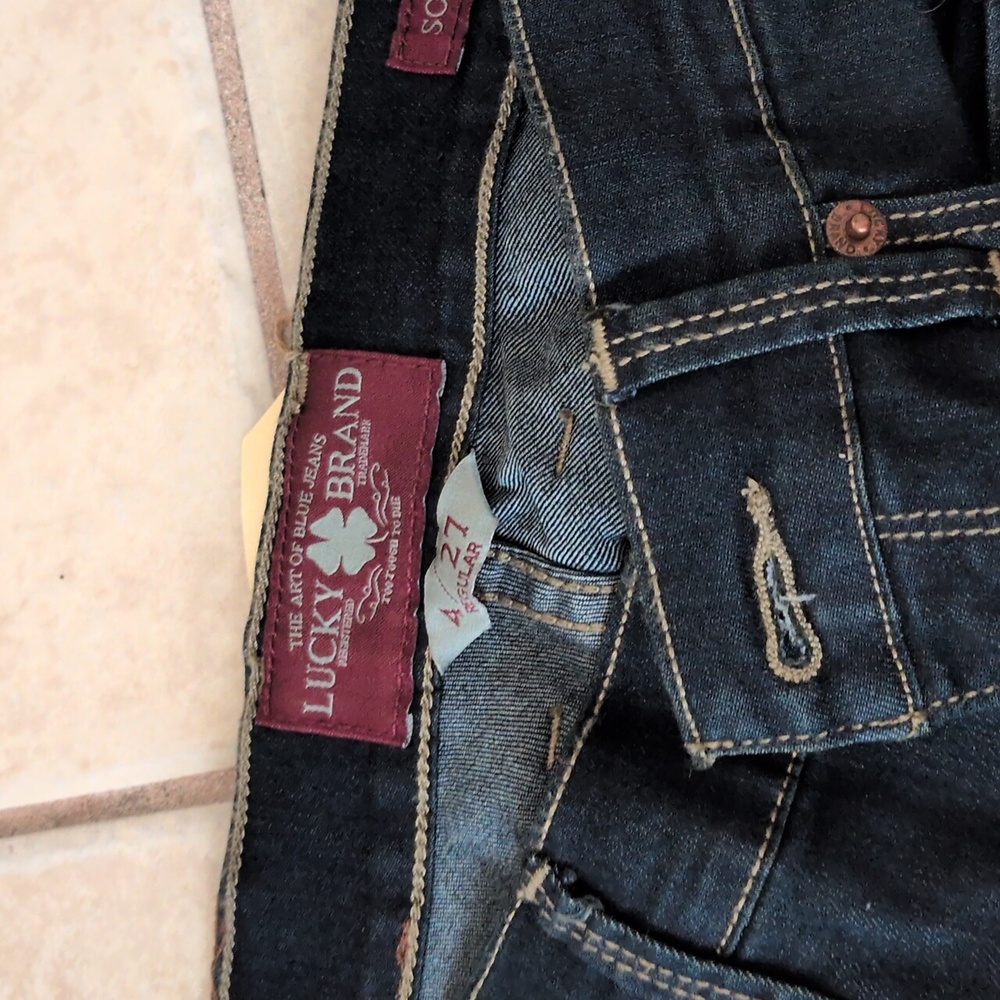 Lucky Brand Dark Wash Sofia Stright Jeans Size 27 NWT - Picture 4 of 5